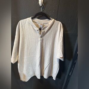 Men’s Carhartt Cream Short Sleeve Henley Shirt